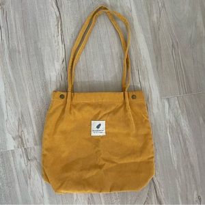 Corduroy Mustard Yellow Tote Bag
